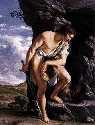 Orazio Gentileschi David Contemplating the Head of Goliath. Spain oil painting artist